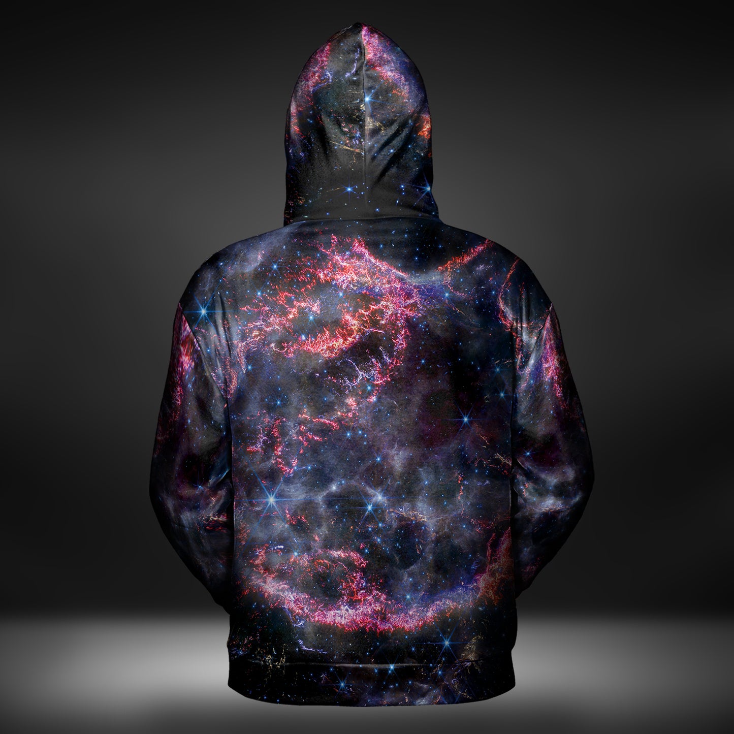 JWST Cassiopeia A NIRCam Zip-Up Hoodie (Magenta)