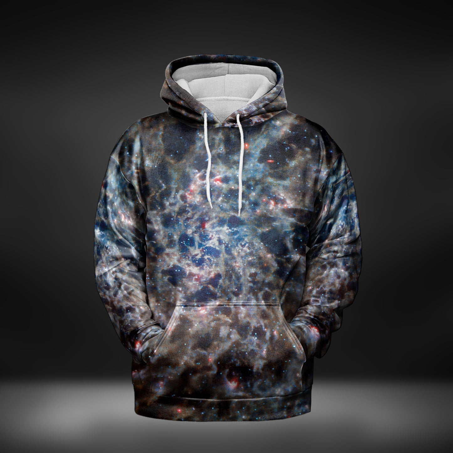JWST Infrared Spiral Galaxy Pull-Over Hoodie