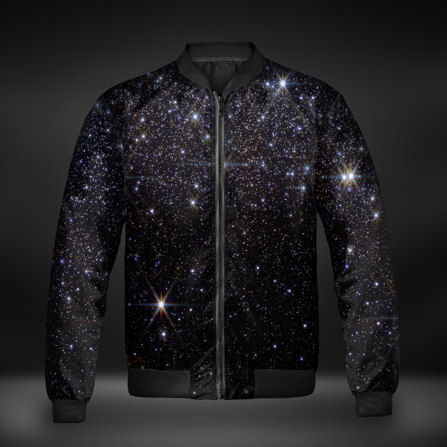 JWST Messier 92 Star Field Quilted Bomber Jacket