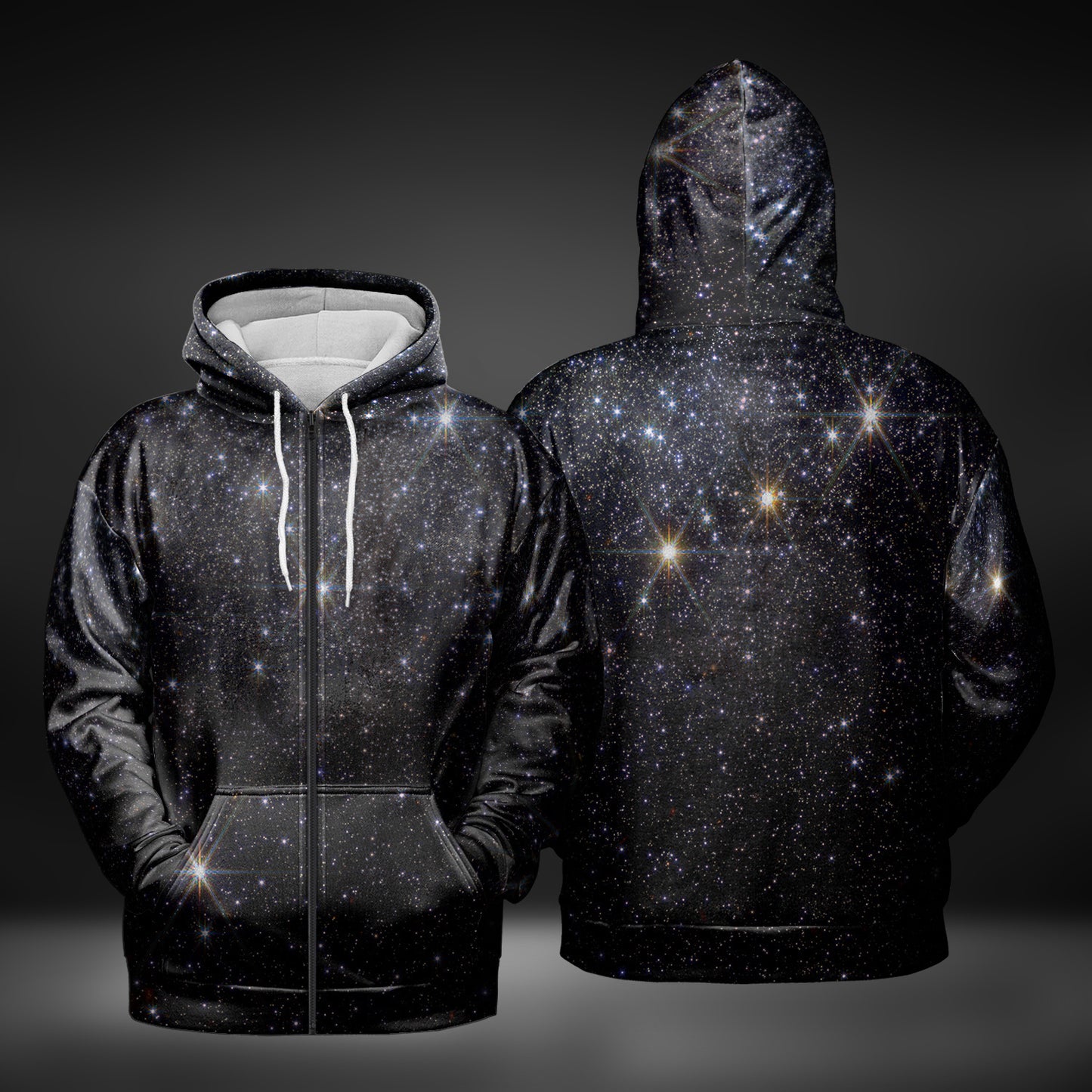 JWST Messier 92 Star Field Zip-Up Hoodie