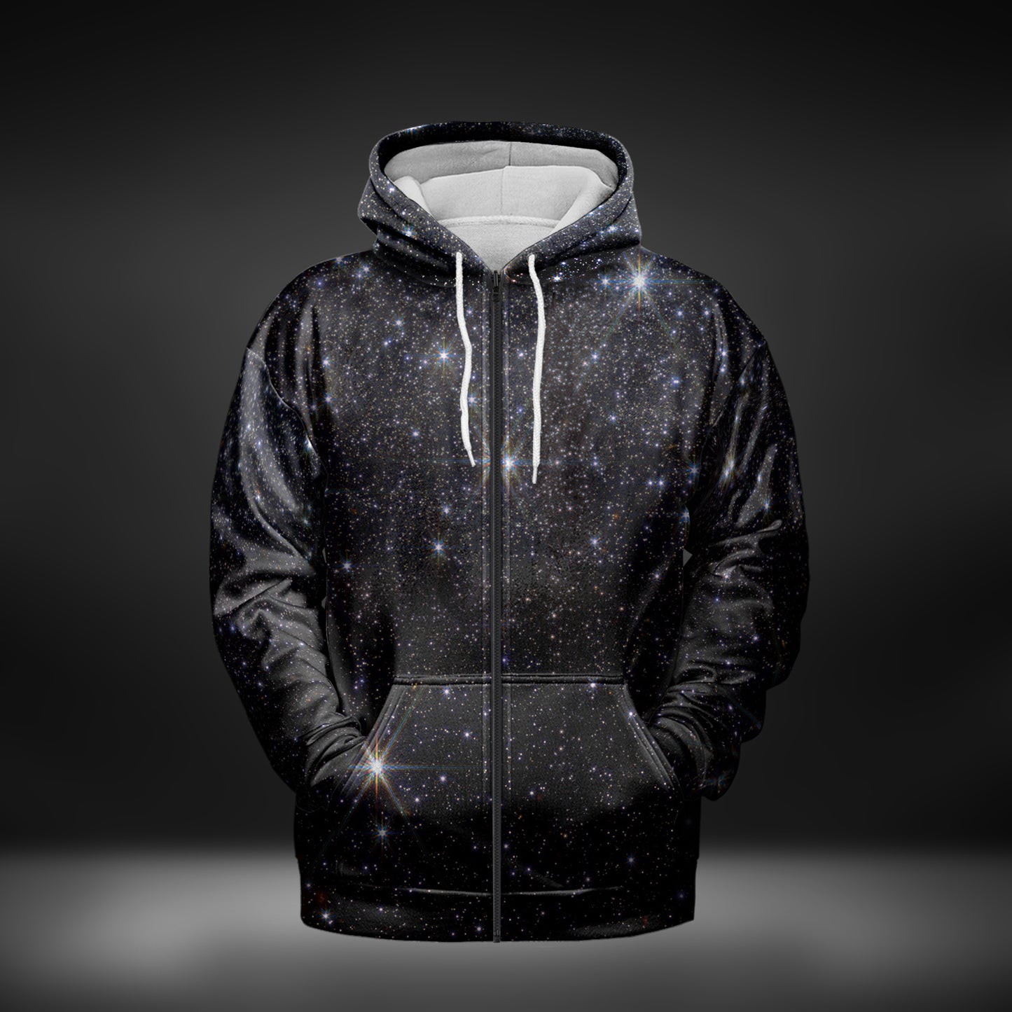 JWST Messier 92 Star Field Zip-Up Hoodie