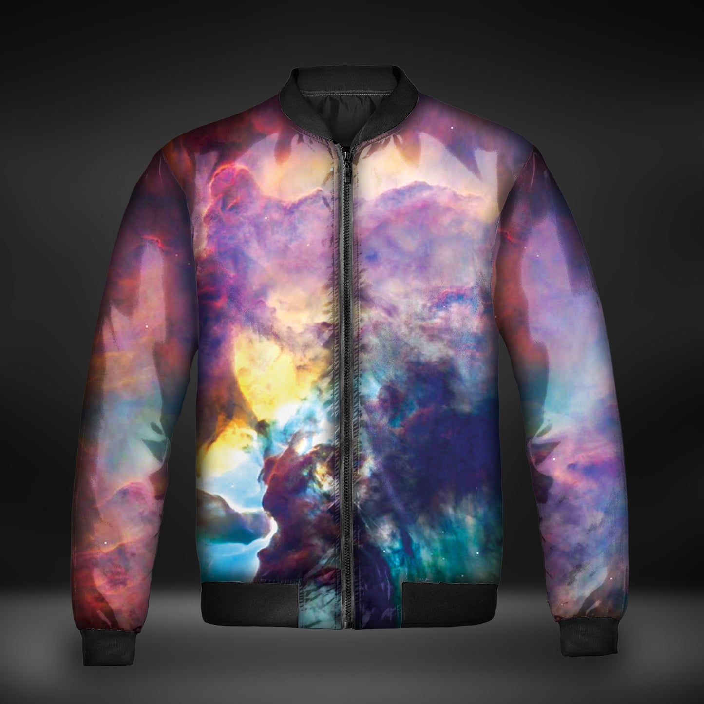 JWST Pastel Nebula Quilted Bomber Jacket (Version A)