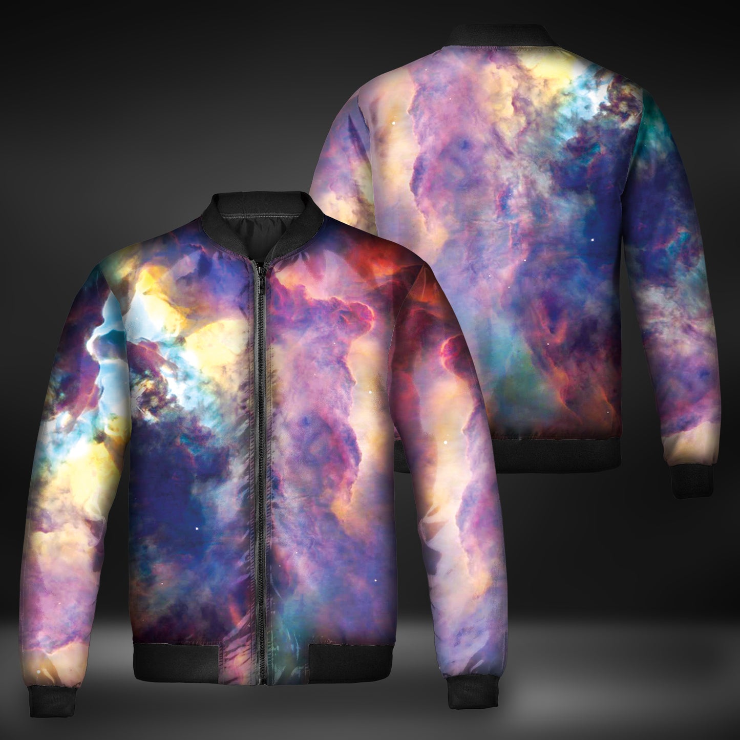 JWST Pastel Nebula Quilted Bomber Jacket (Version B)