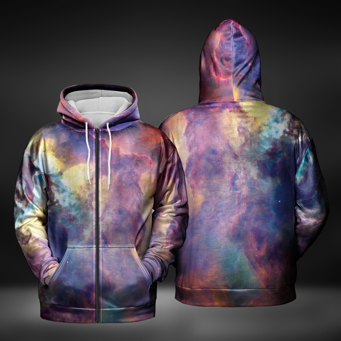 JWST Pastel Nebula Zip-Up Hoodie (Version B)