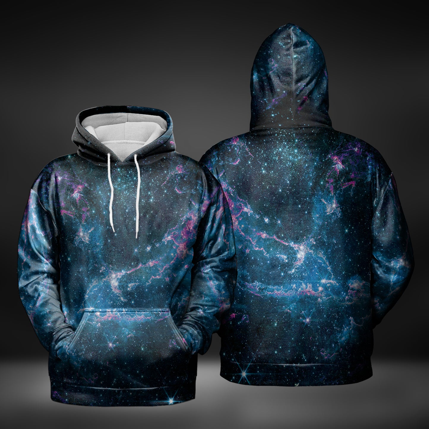 JWST Phoenix Galaxy NGC346 Pull-Over Hoodie (Blue-Purple)