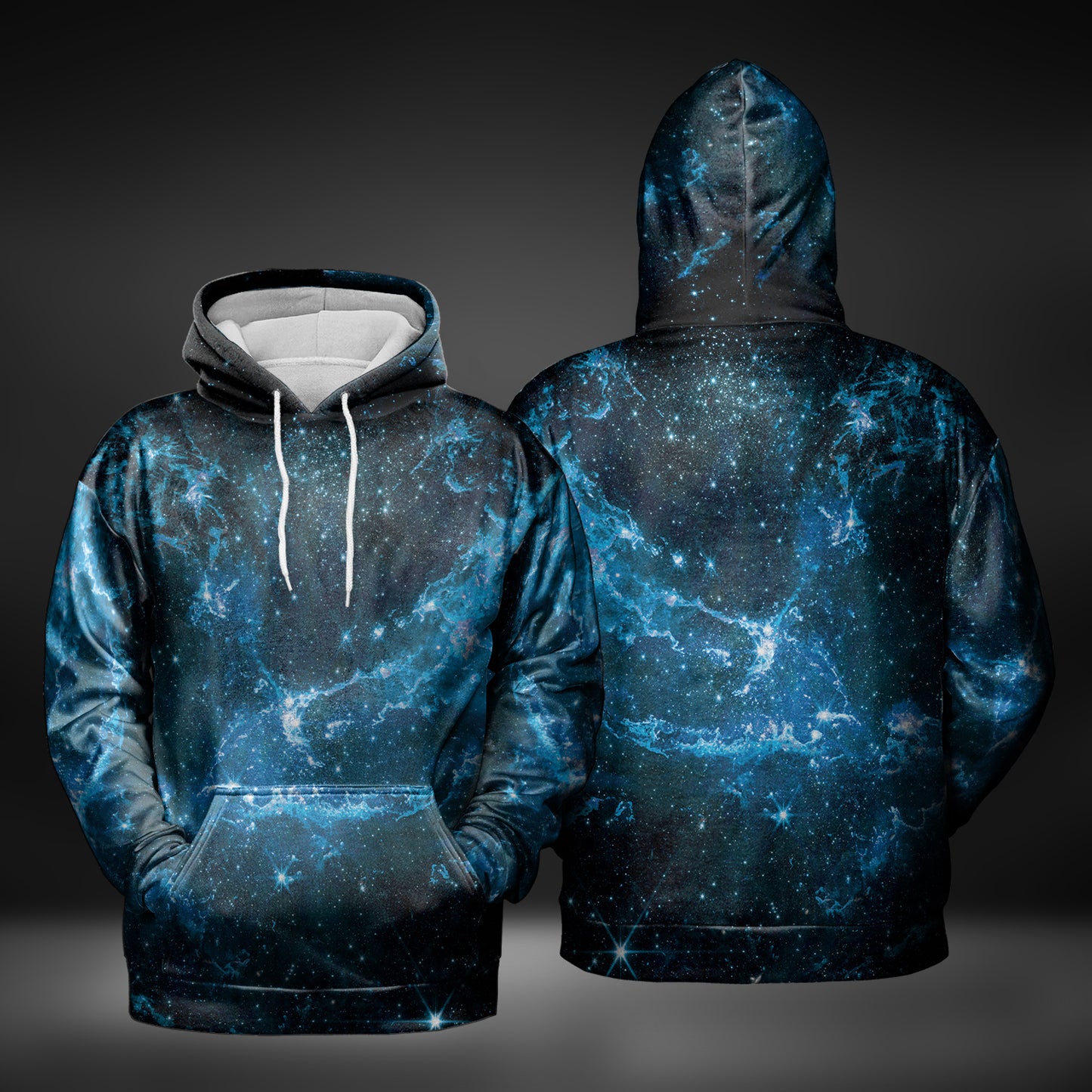 JWST Phoenix Galaxy NGC346 Pull-Over Hoodie (Blue)