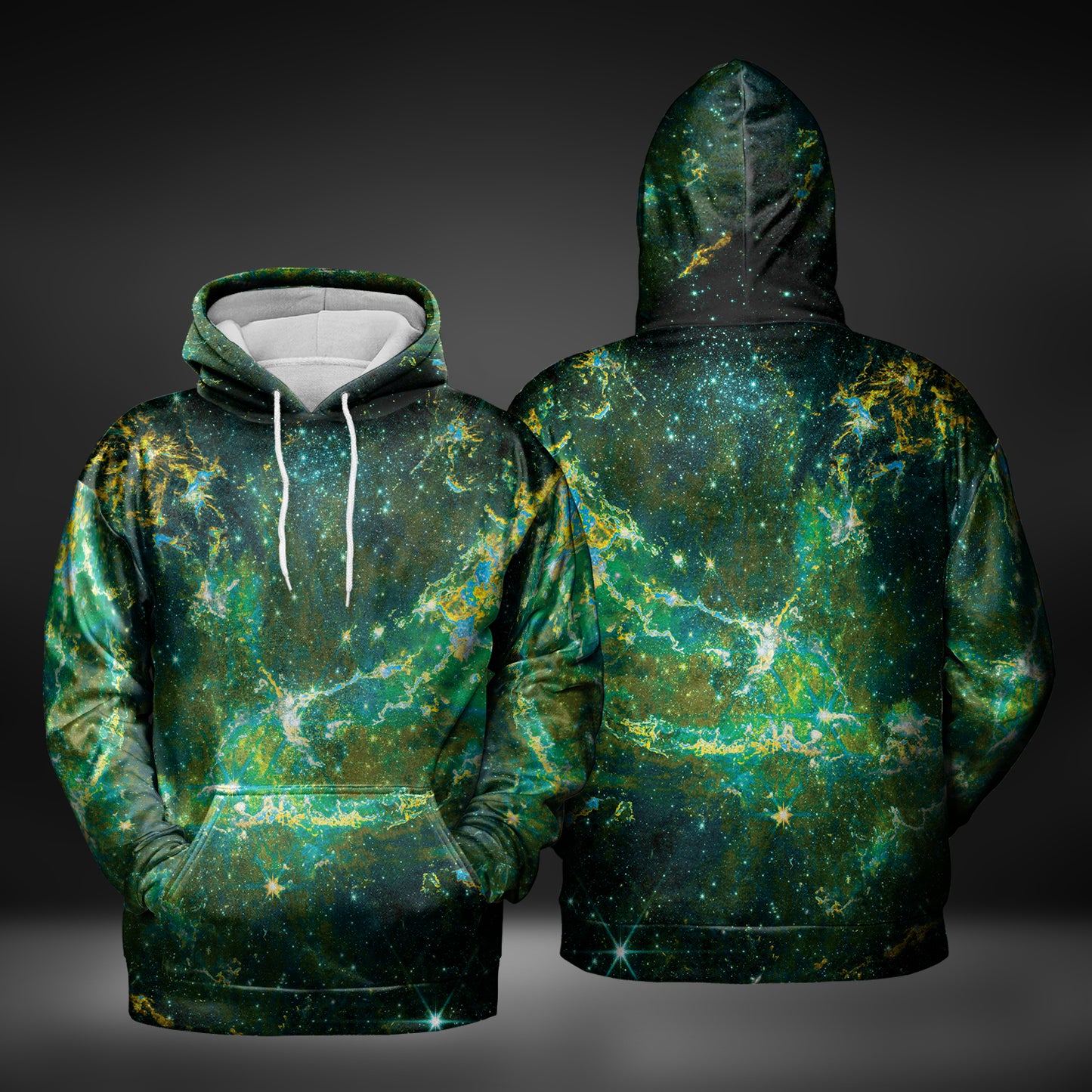 JWST Phoenix Galaxy NGC346 Pull-Over Hoodie (Green)