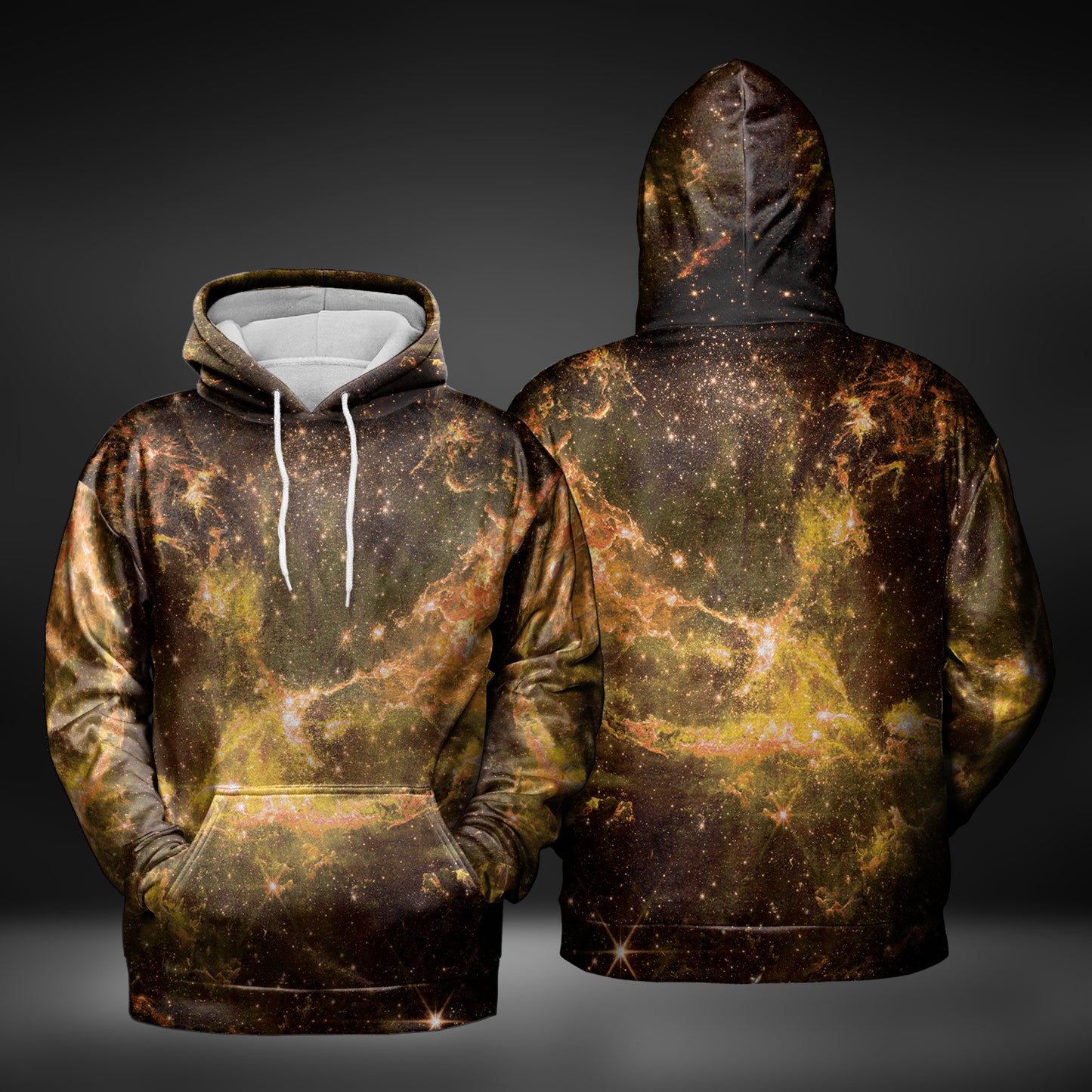 JWST Phoenix Galaxy NGC346 Pull-Over Hoodie (Yellow)