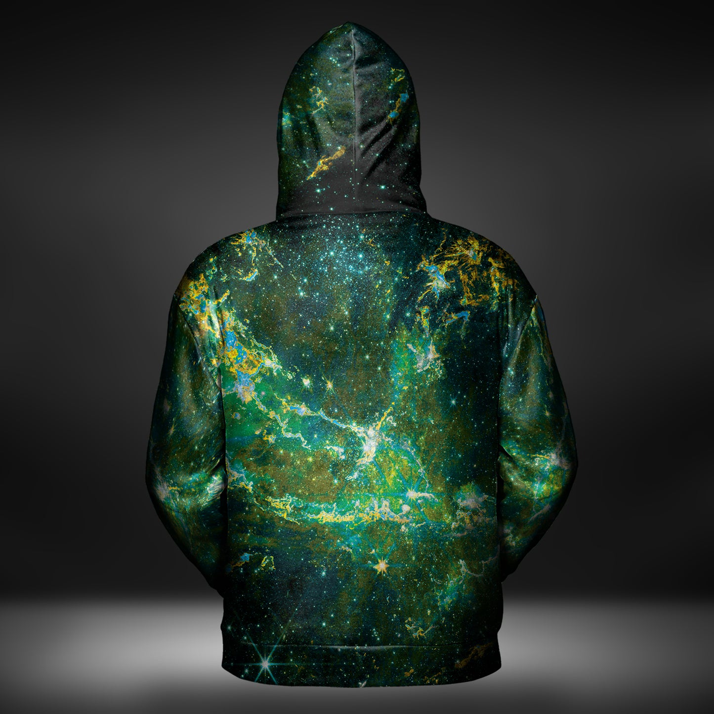 JWST Phoenix Galaxy NGC346 Zip-Up Hoodie (Green)