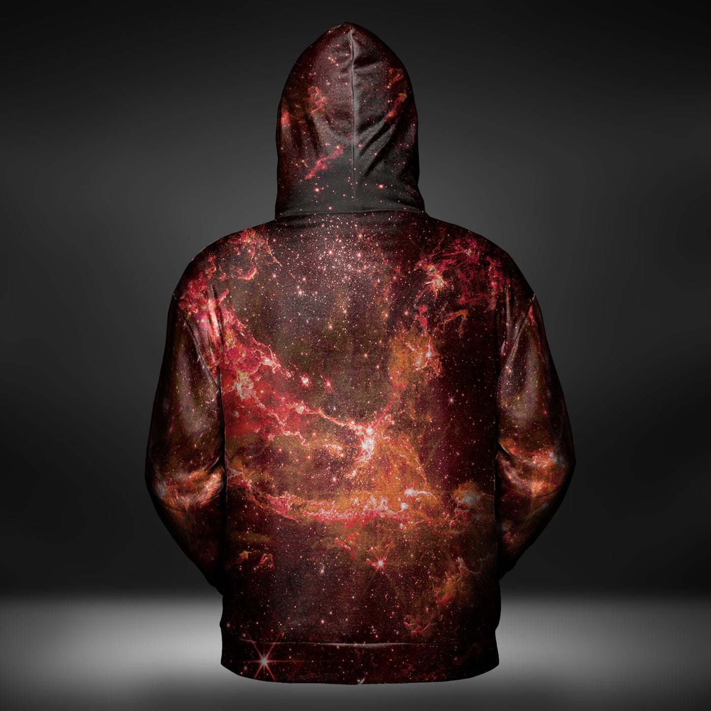 JWST Phoenix Galaxy NGC346 Zip-Up Hoodie (Red)