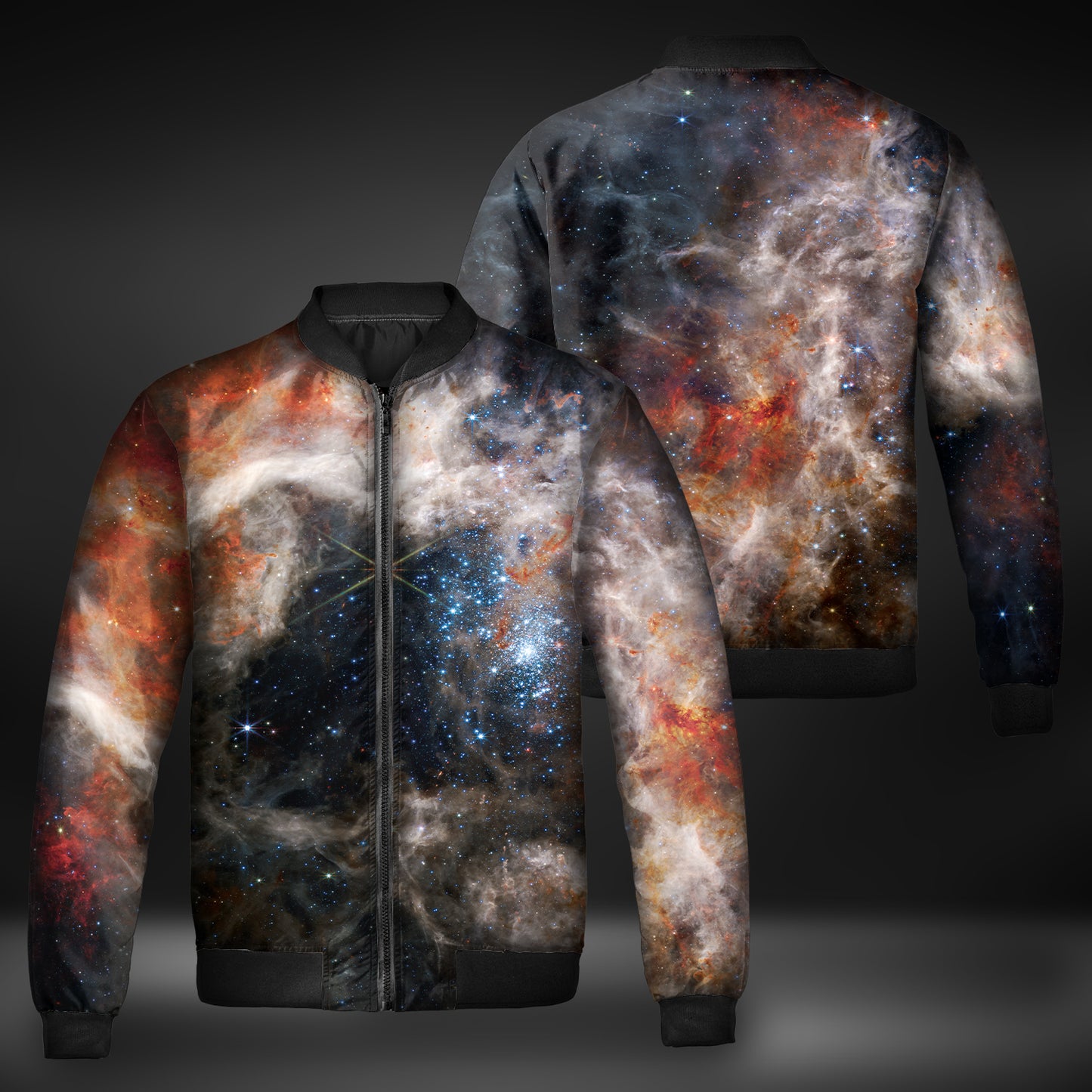 JWST Tarantula Nebula Windbreaker Bomber Jacket