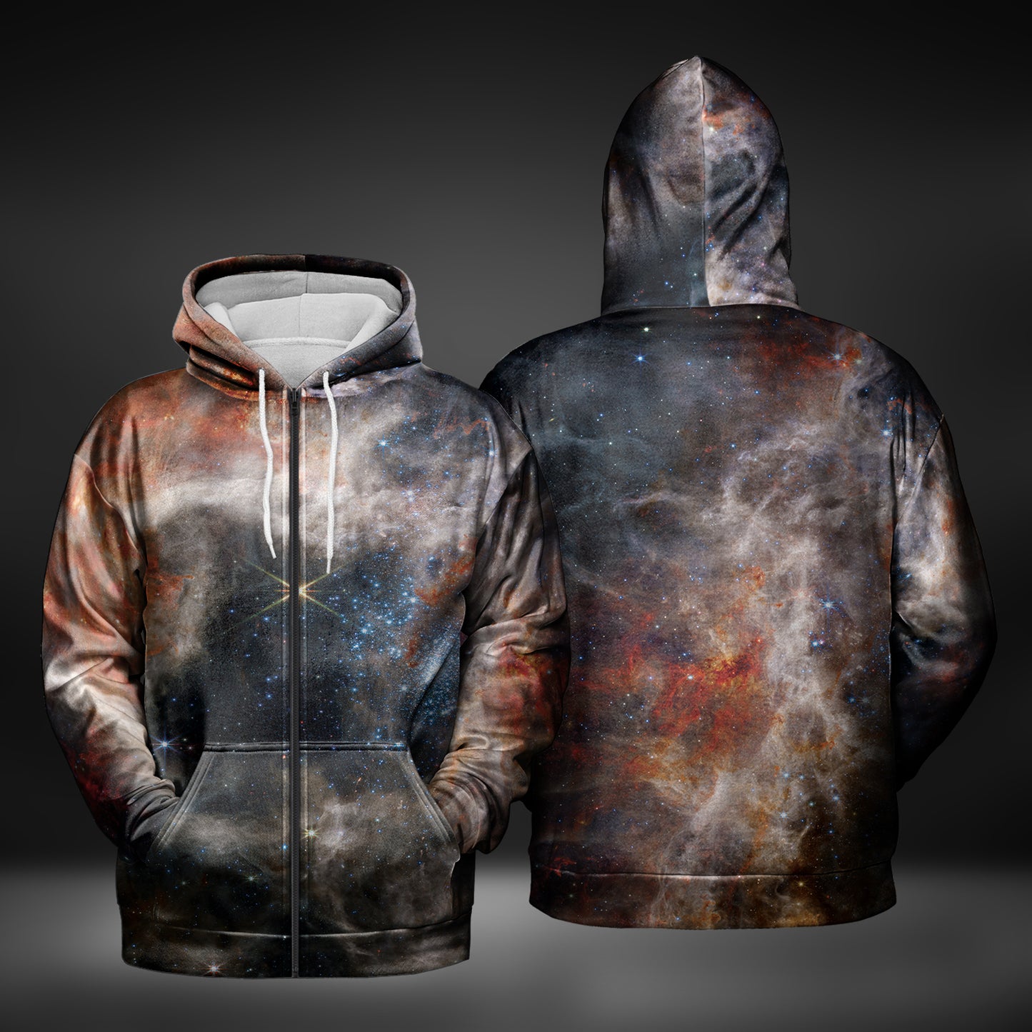 JWST Tarantula Nebula Zip-Up Hoodie