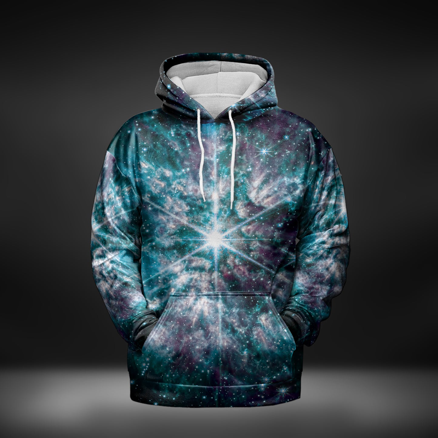 JWST Wolf-Rayet Cosmic Bloom Pull-Over Hoodie (Blue)