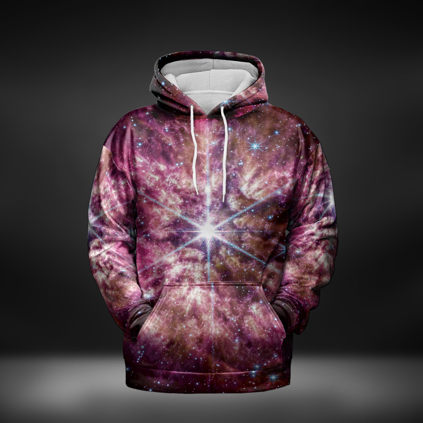 JWST Wolf-Rayet Cosmic Bloom Pull-Over Hoodie (Pink)
