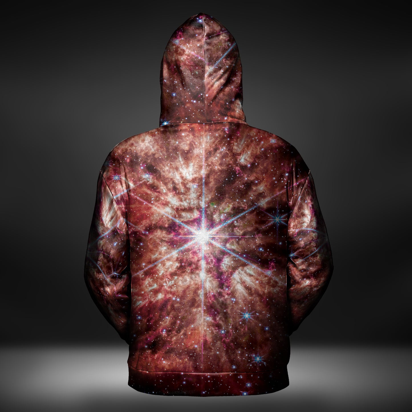 JWST Wolf-Rayet Cosmic Bloom Pull-Over Hoodie (Red)