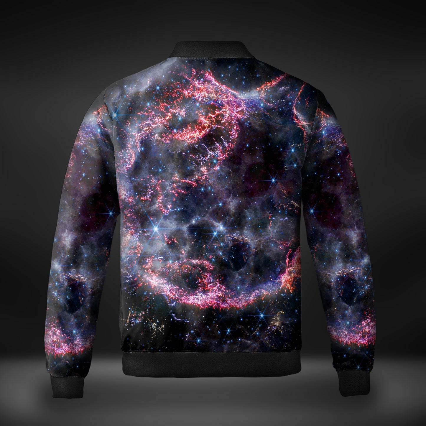 JWST Cassiopeia A NIRCam Windbreaker Bomber Jacket (Magenta)