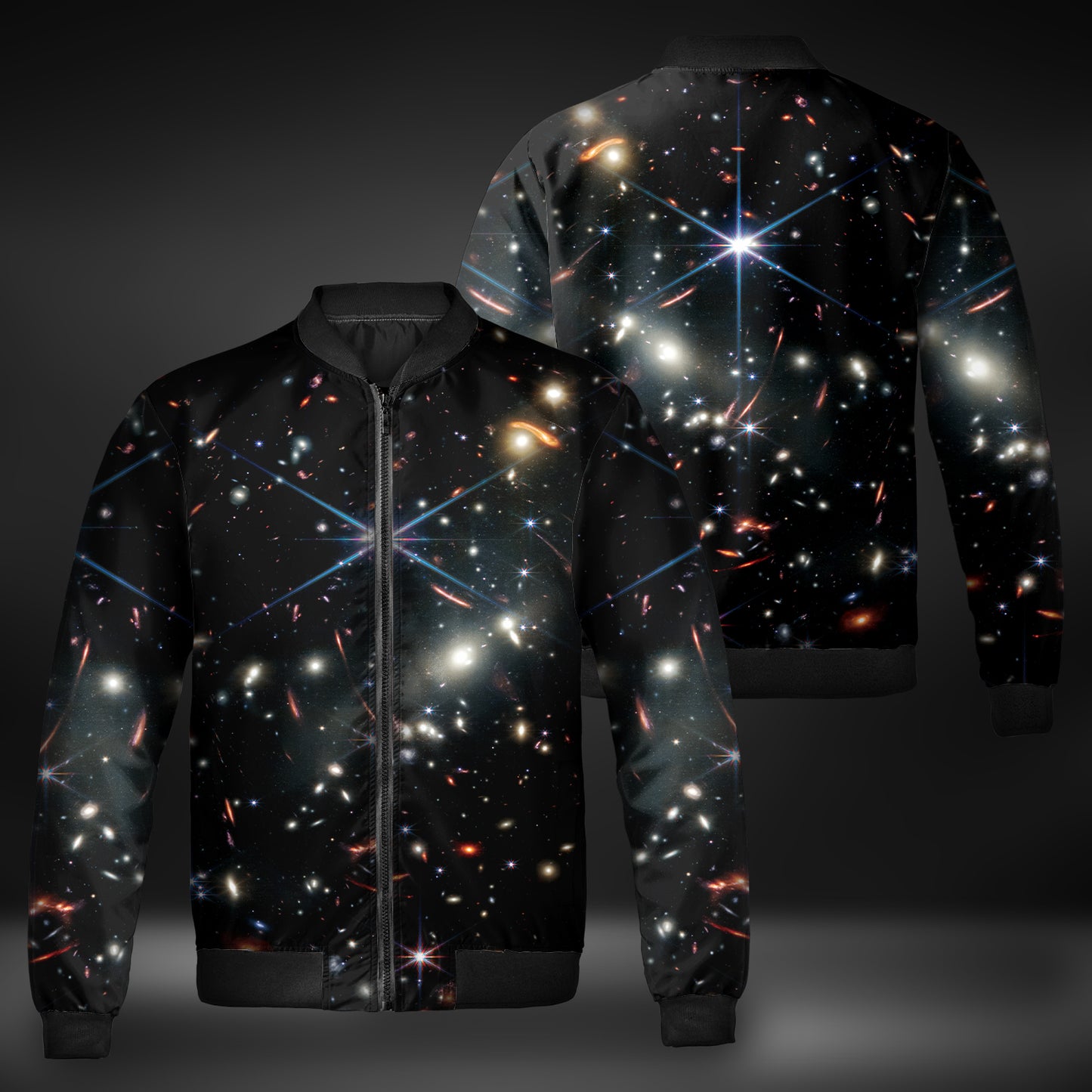 JWST First Image Deep Field Quilted Bomber Jacket