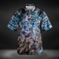 JWST Infrared Spiral Galaxy Button-Up Shirt (Bright)