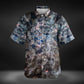 JWST Infrared Spiral Galaxy Button-Up Shirt (Muted)