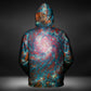 JWST Phantom Galaxy Cosmic Tye Dye Zip-Up Hoodie (Blue-Orange)