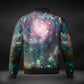 JWST Phantom Galaxy Cosmic Tye Dye Windbreaker Bomber Jacket (Blue-Orange)