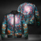 JWST Phantom Galaxy Cosmic Tye Dye Windbreaker Bomber Jacket (Blue-Orange)
