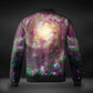 JWST Phantom Galaxy Cosmic Tye Dye Windbreaker Bomber Jacket (Magenta-Green)