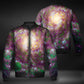 JWST Phantom Galaxy Cosmic Tye Dye Windbreaker Bomber Jacket (Magenta-Green)