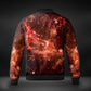 JWST Phoenix Galaxy NGC346 Quilted Bomber Jacket (Red)
