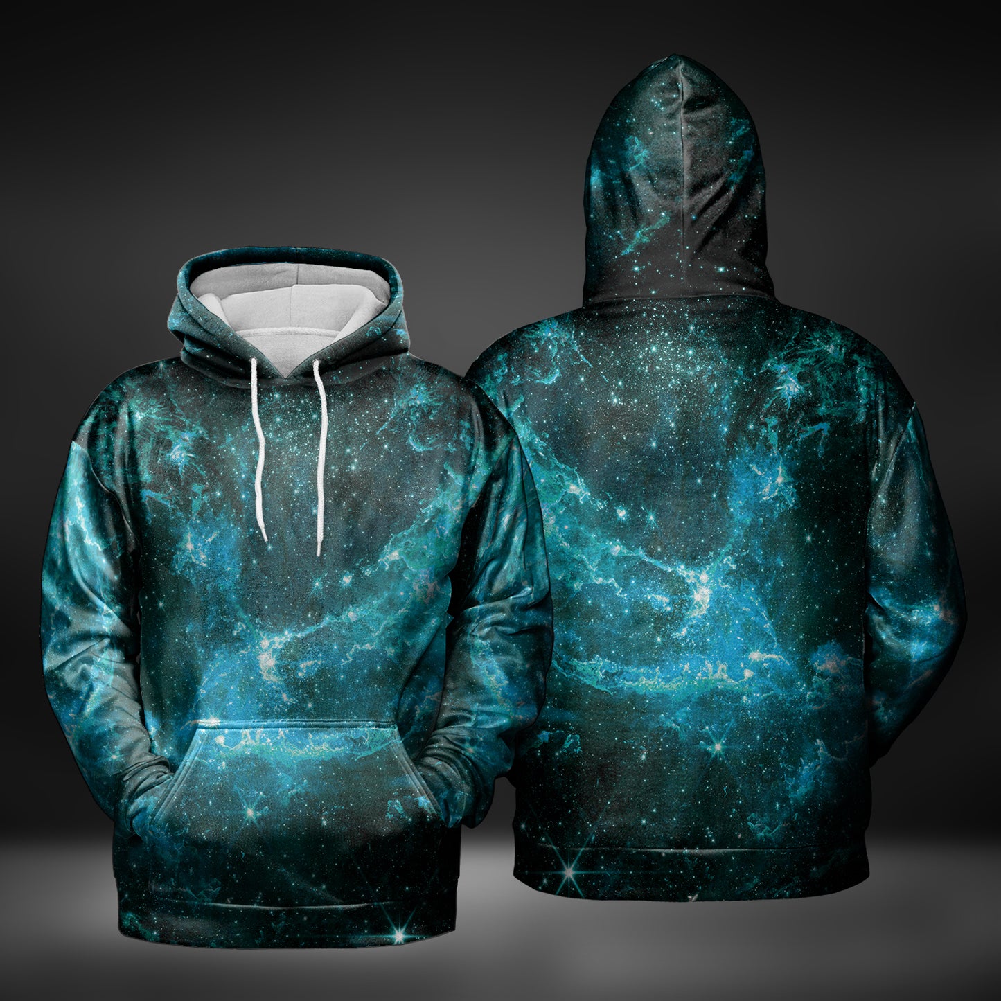 JWST Phoenix Galaxy NGC346 Pull-Over Hoodie (Cyan)