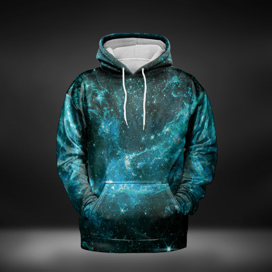 JWST Phoenix Galaxy NGC346 Pull-Over Hoodie (Cyan)