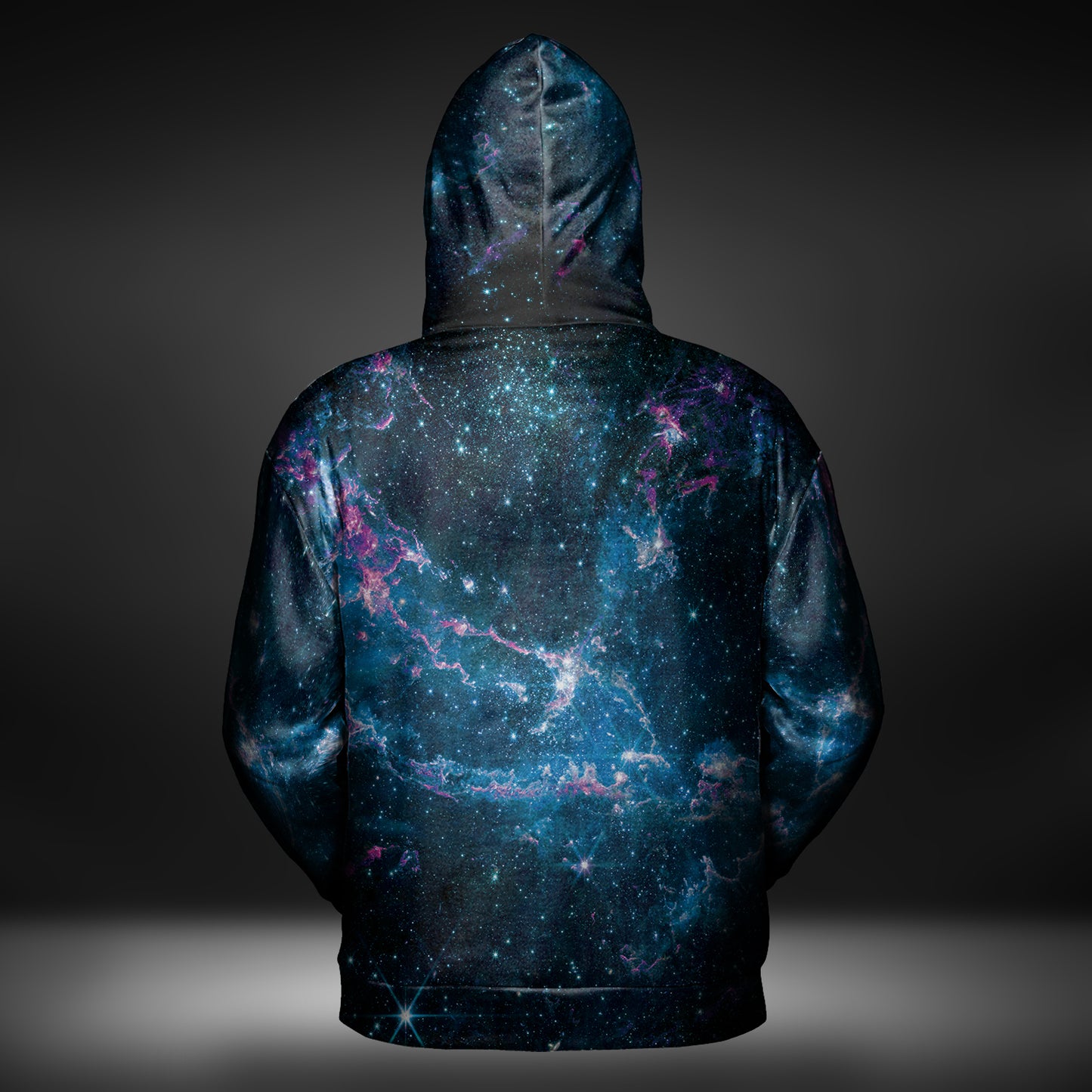 JWST Phoenix Galaxy NGC346 Zip-Up Hoodie (Blue-Purple)