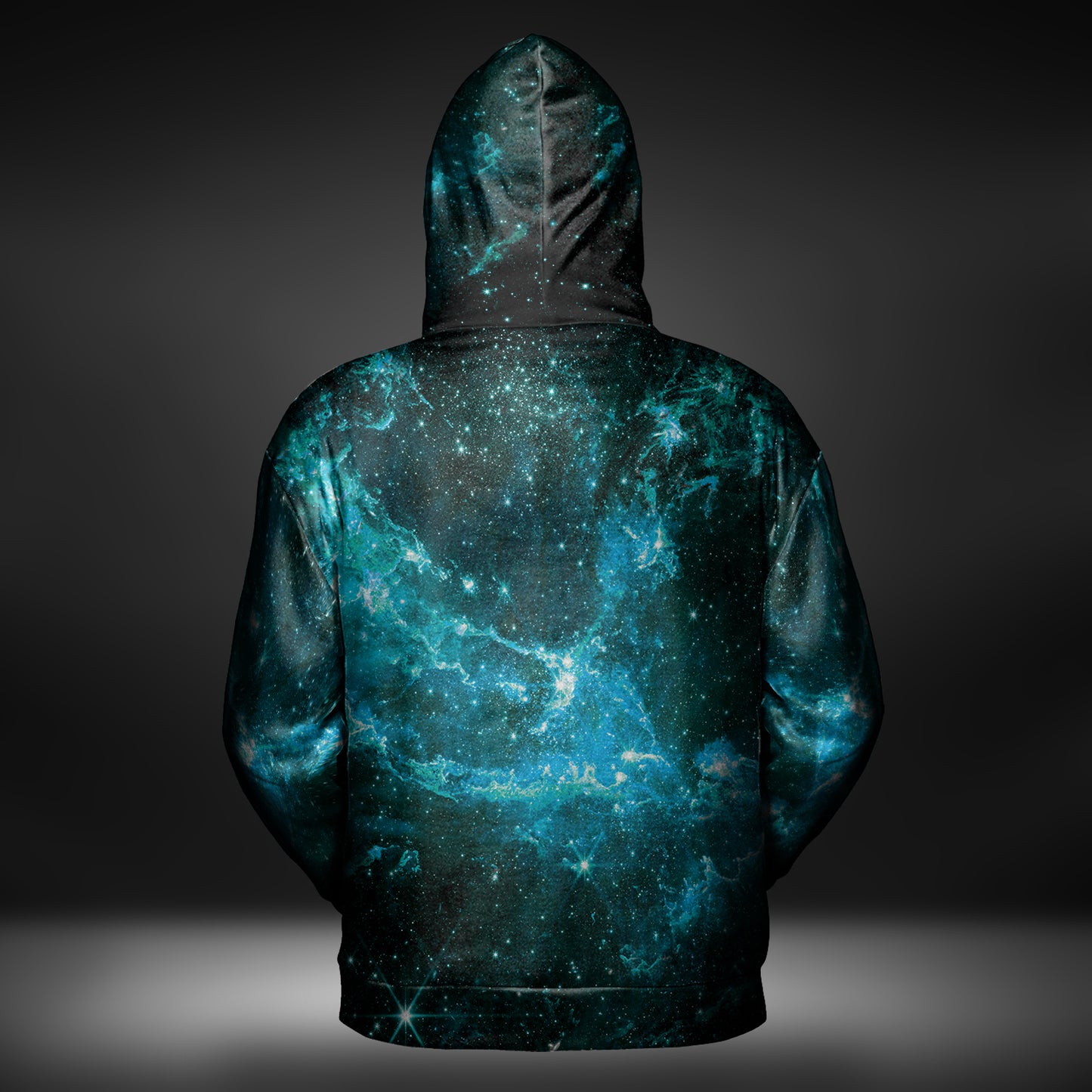 JWST Phoenix Galaxy NGC346 Zip-Up Hoodie (Cyan)