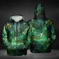 JWST Phoenix Galaxy NGC346 Zip-Up Hoodie (Green)