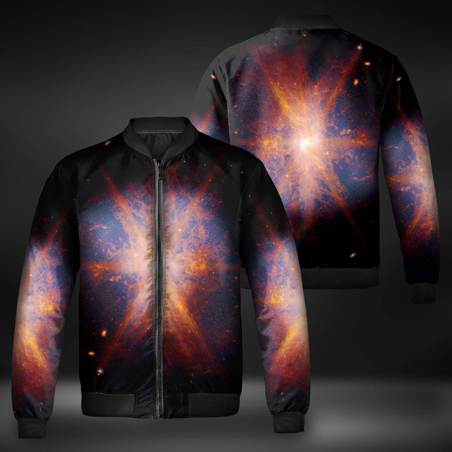 JWST Merging Ultraluminous Infrared Galaxy Quilted Bomber Jacket