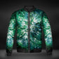 JWST Wolf-Rayet Cosmic Bloom Quilted Bomber Jacket (Green)